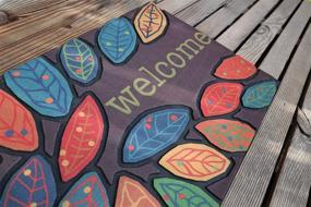 img 2 attached to 🍃 CHICHIC Door Mat Welcome Mat: Heavy Duty Non-Slip Rubber Back Low Profile Outdoor Mat for Home Entrance, 17x30 Inch, Leaves Design
