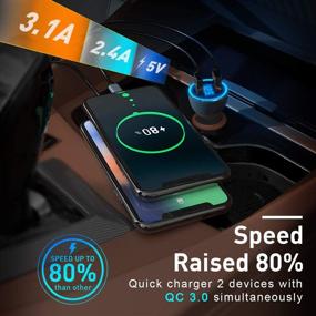 img 3 attached to ⚡ Powerful Dual QC3.0 USB Car Charger Adapter with Fast Charging & Voltage Display - Compatible with iPhone 11/11 Pro/XR/XS/8, Note 9/Galaxy S10/S9