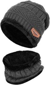 img 4 attached to 🧣 Stay Cozy with Proboths Kids Winter Hat and Scarf Set - Knitted Beanie Hat with Fleece Lining for Ultimate Winter Warmth