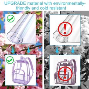 img 1 attached to 🎒 Clear Backpack Heavy Transparent Bookbag - See-Through Design for Easy Organization and Enhanced Security