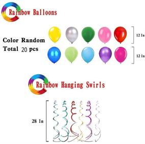 img 1 attached to 🎉 Vibrant Rainbow Birthday Decorations: Pom Poms, Garlands, Balloons & Swirls