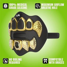 img 2 attached to 🏈 Protective and Stylish: Loudmouth Football Mouth Guard with 3D Chrome Grillz Design for Adults and Youth Sports - Enhancing Air Flow and Safeguarding Lips and Teeth