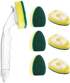 img 4 attached to Dish Wand Replacement Heads: Convenient Kitchen Sink Cleaning Sponge Refills