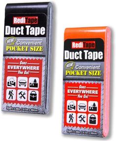 img 4 attached to RediTape Travel Size Duct Tape: 2-Pack (Black & Neon Orange) - Compact Mini Roll for Repairs, Outdoors, Emergencies & Crafts - 1.88 inch x 5 Yards per Pack