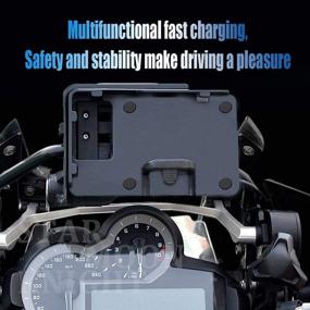 img 3 attached to 📱 BMW R1200GS Мобильные телефоны Кронштейн навигации с USB-зарядкой - Совместимый с мотоциклом Honda (ADV F700 800GS CRF1000L Africa Twin) - Крепление 12MM