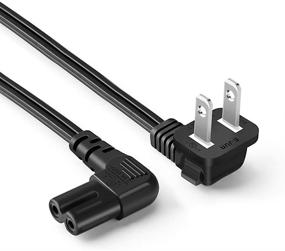 img 1 attached to 💡 CableCreation 10ft 18 AWG Angled 2-Slot Non-Polarized Power Cord (IEC320 C7 to Nema 1-15P), 3M Length, Black Color