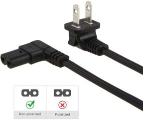 img 2 attached to 💡 CableCreation 10ft 18 AWG Angled 2-Slot Non-Polarized Power Cord (IEC320 C7 to Nema 1-15P), 3M Length, Black Color