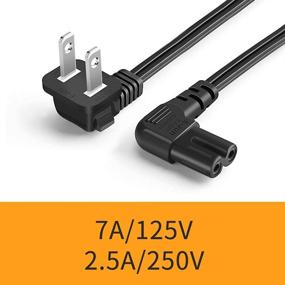 img 3 attached to 💡 CableCreation 10ft 18 AWG Angled 2-Slot Non-Polarized Power Cord (IEC320 C7 to Nema 1-15P), 3M Length, Black Color