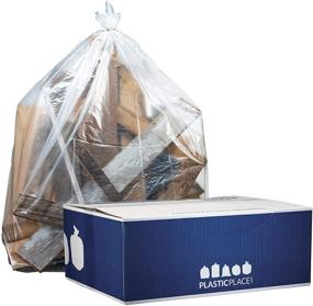 img 3 attached to 🗑️ Contractor Trash Bags 55-60 Gallon │ 3.0 Mil │ Clear Heavy Duty Garbage Bag │ 37.5” x 56.6” (50 Count) by Plasticplace