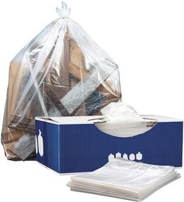 img 2 attached to 🗑️ Contractor Trash Bags 55-60 Gallon │ 3.0 Mil │ Clear Heavy Duty Garbage Bag │ 37.5” x 56.6” (50 Count) by Plasticplace