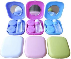 img 4 attached to ✈️ OptiPack - Portable 6 Pack Contact Lens Case Kit - Lightweight, Compact with Insert Mirror - Travel Contact Lens Box Set