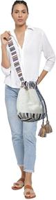 img 3 attached to The House of Tara Grey Multicolour Handloom Fabric Crossbody Sling Shopping Bag: Exquisite Tassels and Boho Ethnic Design for Women