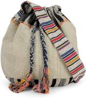 the house of tara grey multicolour handloom fabric crossbody sling shopping bag: exquisite tassels and boho ethnic design for women logo