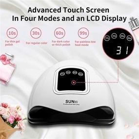 img 3 attached to Suruid 168W LED Nail Lamp, Faster Nail Dryer for Gel Nail Polish, Portable Nail Polish Dryer with 4 Timer Setting, Professional UV Gel Nail Lamp for Fingernail and Toenail, Auto Sensor Nail Machine