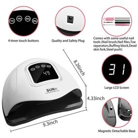 img 2 attached to Suruid 168W LED Nail Lamp, Faster Nail Dryer for Gel Nail Polish, Portable Nail Polish Dryer with 4 Timer Setting, Professional UV Gel Nail Lamp for Fingernail and Toenail, Auto Sensor Nail Machine