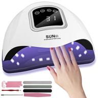 suruid 168w led nail lamp, faster nail dryer for gel nail polish, portable nail polish dryer with 4 timer setting, professional uv gel nail lamp for fingernail and toenail, auto sensor nail machine logo