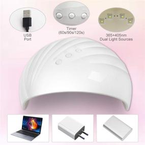 img 2 attached to Professional UV LED Nail Lamp by Wisdompark - Gel Polish Dryer with Auto-sensing Function for Gel Nails, 3 Timers, White (Large)