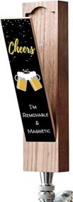 img 4 attached to 🍻 Rustic Walnut Wooden Tap Handle with Removable Chalkboard - 8 Inch Magnetic Chalkboard Tap Handle for Kegerators, Bar Taps, Homebrewers, Draft Beer - by Gonbae