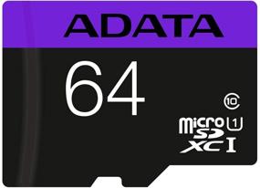 img 4 attached to 💾 ADATA Premier 64GB microSDHC/SDXC UHS-I U1 Class 10 карта памяти с адаптером - AUSDX64GUICL10-RA1: Быстрое решение хранения данных