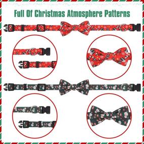 img 1 attached to 🎄 HOMIMP Christmas Dog Collar Set: Festive Bow Tie & Adjustable Collars with Charming Christmas Patterns – Ideal for Small & Medium Dogs