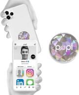 popl digital business card - smart nfc sticker tag - instantly share contact info portable audio & video logo