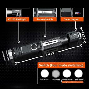 img 2 attached to NICRON N7 600 Lumens Tactical Flashlight - 90° Mini, IP65 Waterproof LED Flashlight with 🔦 4 Modes - Ideal for Camping, Outdoor, Hiking (Batteries Not Included) - Perfect High Lumens Gift