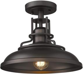 img 4 attached to 🏡 FEMILA 1-Light Semi Flush Mount Ceiling Fixture: Farmhouse Style Bronze Finish for Hallway, Porch, Laundry, Foyer - 12 inch, Model 4FY15-F ORB