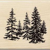 inkadinkado pine tree wood stamp - perfect for arts and crafts, 2.25'' w x 2.5'' l logo