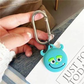 img 1 attached to 🔵 AirTags Case 2021 - Wireless GPS Location Tracker Air Tag Soft Silicone Case - Stylish and Cute 3D Animation Design - Keychain Attached - Easy to Carry Finder Accessories (Blue)