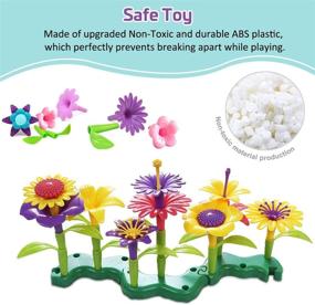 img 2 attached to Byserten Flower Garden Building Set: 98 PCS Arts and Crafts for 3-6 Year Old Girls - 11 Colors, Ideal for Birthday & Christmas Gifts
