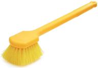 🧼 yellow rubbermaid commercial long handle utility pot scrubber brush, plastic logo