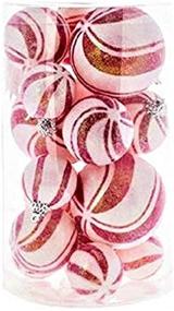 img 1 attached to 🎄 Add a Festive Touch to Your Christmas Tree Decor with 19 Ct Candy Cane Frosted Ball Ornaments