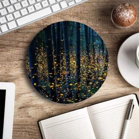 img 1 attached to 🐭 Bamboo Forest Mouse Pad: Round, Waterproof, Non-Slip Rubber Mouse Pad with Designs for Office Laptop - 7.9x0.12 Inch