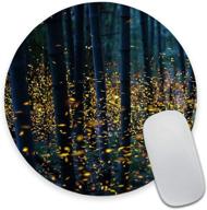 🐭 bamboo forest mouse pad: round, waterproof, non-slip rubber mouse pad with designs for office laptop - 7.9x0.12 inch logo