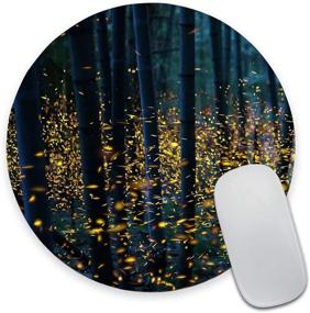 img 4 attached to 🐭 Bamboo Forest Mouse Pad: Round, Waterproof, Non-Slip Rubber Mouse Pad with Designs for Office Laptop - 7.9x0.12 Inch