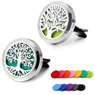 🚗 royaroma 2pcs 30mm car aromatherapy essential oil diffuser stainless steel locket with vent clip and 12 felt pads logo