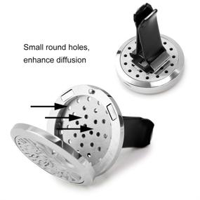 img 1 attached to 🚗 RoyAroma 2PCS 30mm Car Aromatherapy Essential Oil Diffuser Stainless Steel Locket with Vent Clip and 12 Felt Pads