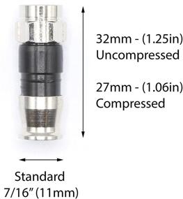 img 1 attached to 🔌 25 Pack Coaxial Cable Compression Fittings for RG59 Coax Cable - Weather Seal O Ring & Water Tight Grip Connectors