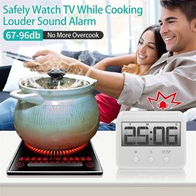 img 1 attached to ⏲️ SUKIA 24 Hours Large LCD Digital Kitchen Timer - Multifunctional Cooking Tool with Strong Magnet, White, Loud Ring, Simple Operation - Ideal for Kids, Teachers, and Cooking Enthusiasts