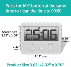 img 3 attached to ⏲️ SUKIA 24 Hours Large LCD Digital Kitchen Timer - Multifunctional Cooking Tool with Strong Magnet, White, Loud Ring, Simple Operation - Ideal for Kids, Teachers, and Cooking Enthusiasts