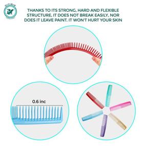 img 3 attached to 🌸 QITIMIR Colorful Hair Comb Set - 6 Colors in Pack for Women, Men, and Kids - Detangler & Wide Tooth Combs - Ideal for Cutting (Daisy)