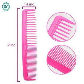 img 2 attached to 🌸 QITIMIR Colorful Hair Comb Set - 6 Colors in Pack for Women, Men, and Kids - Detangler & Wide Tooth Combs - Ideal for Cutting (Daisy)