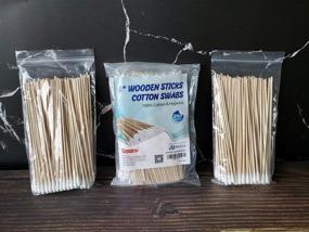 img 2 attached to 👃 Gmark Pack of 200 6" Cotton Swabs with Wooden Sticks and Cotton Tipped Applicator - GM1091A