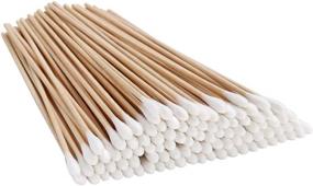 img 4 attached to 👃 Gmark Pack of 200 6" Cotton Swabs with Wooden Sticks and Cotton Tipped Applicator - GM1091A