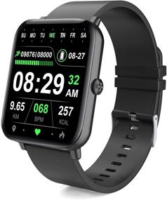 img 4 attached to 📟 YEGKGO 1,69" фитнес браслет Smart Watch - монитор сердечного ритма и сна, водонепроницаемый активный трекер IP68 для Android и iOS, умные часы для мужчин и женщин (черные)