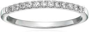 img 4 attached to 💍 Stunning Vir Jewels 1/5 cttw Pave Diamond Wedding Band in 14k White Gold - Perfect Bridal Ring with Prong Set Diamonds