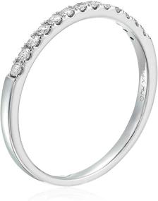 img 1 attached to 💍 Stunning Vir Jewels 1/5 cttw Pave Diamond Wedding Band in 14k White Gold - Perfect Bridal Ring with Prong Set Diamonds