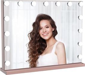 img 4 attached to ⭐️ Impressions Hollywood Aurora Vanity Mirror: Elegant Rose Gold Dressing Mirror with 15 Frosted LED Lights, Dimmer Switch, and Versatile Mounting Options