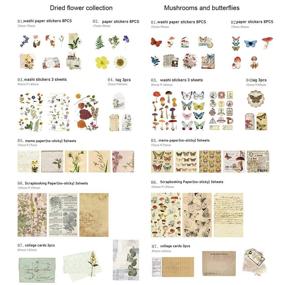 img 2 attached to 📚 Vintage DIY Scrapbooking Stickers Pack: 180pcs Decorative Antique Retro Natural Collection for DIY Crafts, Journaling, and Diary Embellishment