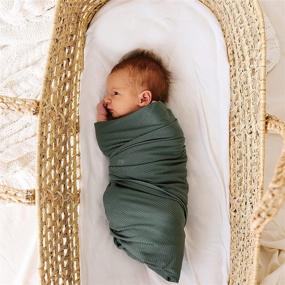 img 3 attached to 🌿 Organic Sage Bamboo Swaddle Blanket by Wallaby Kids: Ultra-Soft and Gentle for Large Baby Wrapping